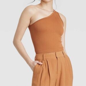 A New Day One-Shoulder Brown Tank Women’s XS NWT!